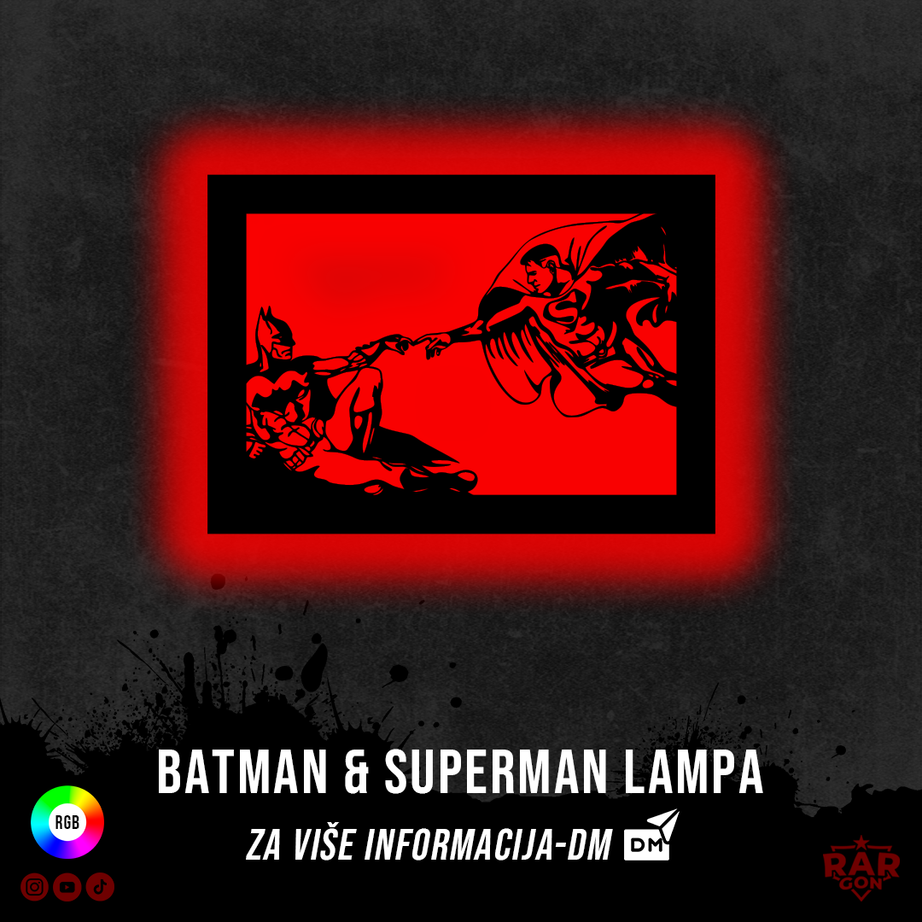 BATMAN &amp; SUPERMAN LAMPA 